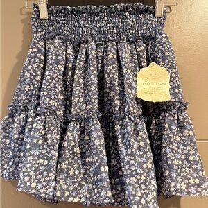 Altar'd State Navy Floral Mini Skirt